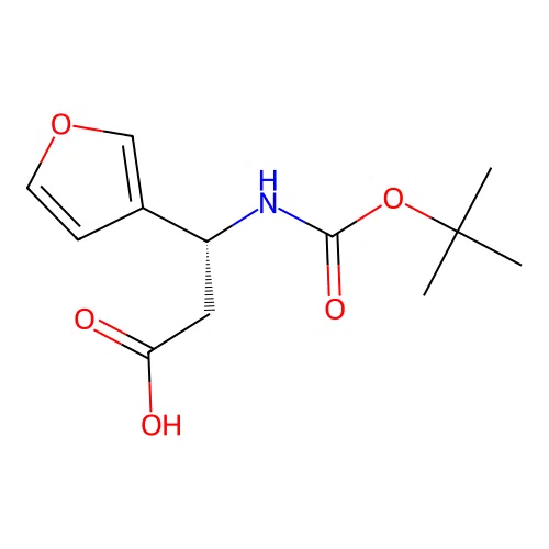 (R)-3-((Tert-butoxycarbonyl)amino)-3-(furan-3-YL)propanoic acid structure