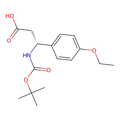(3R)-3-{[(tert-butoxy)carbonyl]amino}-3-(4-ethoxyphenyl)propanoic acid structure