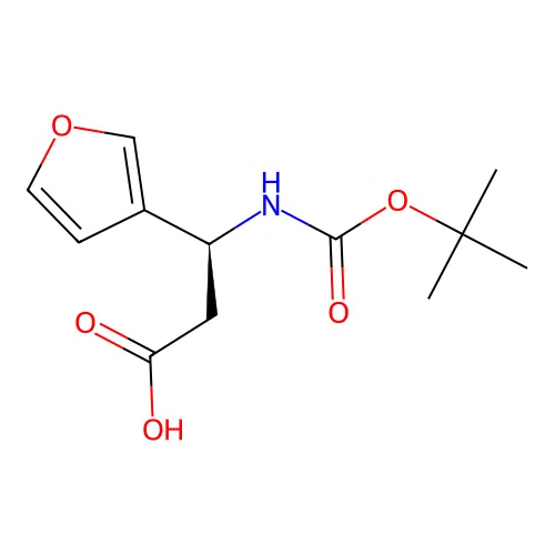 (S)-3-((Tert-butoxycarbonyl)amino)-3-(furan-3-YL)propanoic acid structure