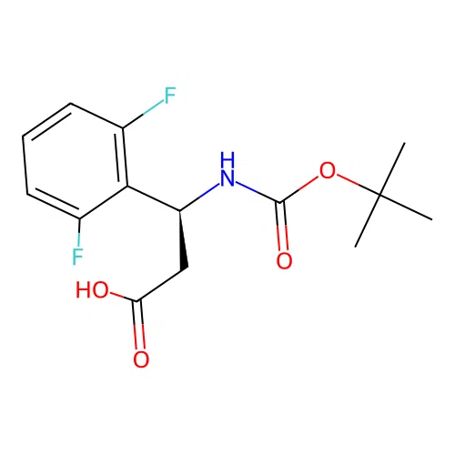 (3S)-3-{[(tert-butoxy)carbonyl]amino}-3-(2,6-difluorophenyl)propanoic acid structure