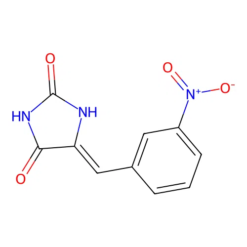 (5Z)-5-(3-nitrobenzylidene)imidazolidine-2,4-dione structure