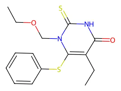 1-Ethoxymethyl-5-ethyl-6-(3,5-dimethylbenzyl)uracil structure