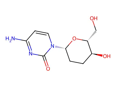 2(1H)-Pyrimidinone, 4-amino-1-(2,3-dideoxy-b-D-erythro-hexopyranosyl)- structure