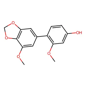 3'-Hydroxy-5,5'-dimethoxy-3,4-methylenedioxybiphenyl structure