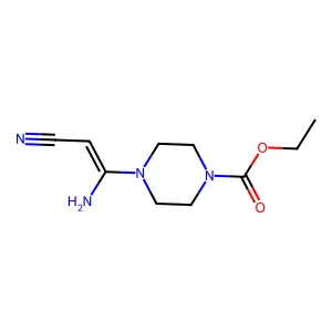 Ethyl 4-(1-amino-2-cyanoethenyl)piperazine-1-carboxylate structure