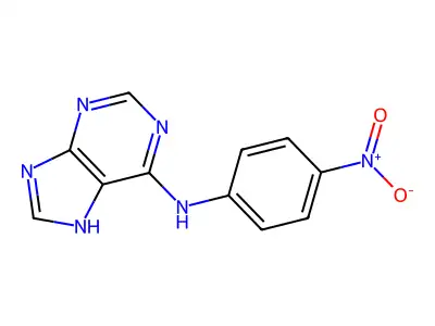 N-(p-Nitrophenyl)adenine structure