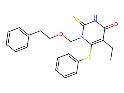 5-Ethyl-1-((phenethyloxy)methyl)-6-((phenylthio)-2-thiouracil structure