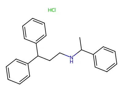 (3,3-Diphenylpropyl)(1-phenylethyl)ammonium chloride structure