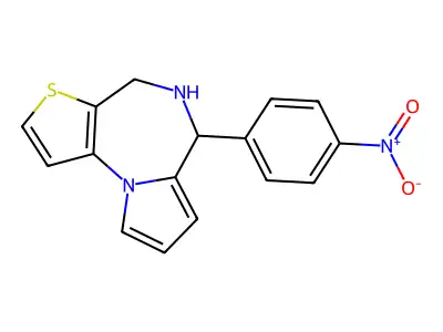 4H-Pyrrolo(1,2-a)thieno(2,3-f)(1,4)diazepine, 5,6-dihydro-6-(4-nitrophenyl)- structure