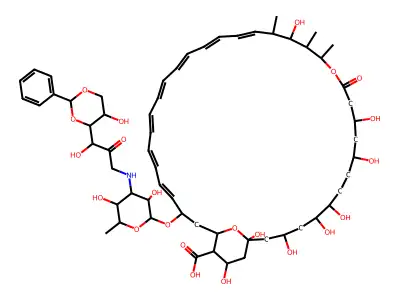 N-(1-Deoxy-4,6-O-(phenylmethylene)-D-fructos-1-yl)amphotericin B structure