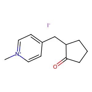 Pyridinium, 1-methyl-4-((2-oxocyclopentyl)methyl)-, iodide structure