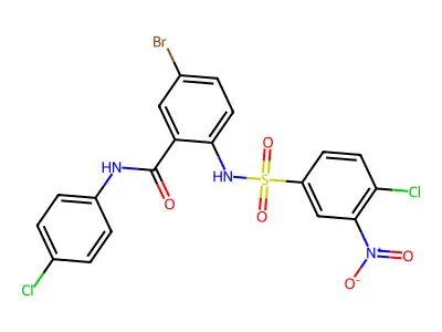 5-bromo-2-[(4-chloro-3-nitrophenyl)sulfonylamino]-N-(4-chlorophenyl)benzamide structure