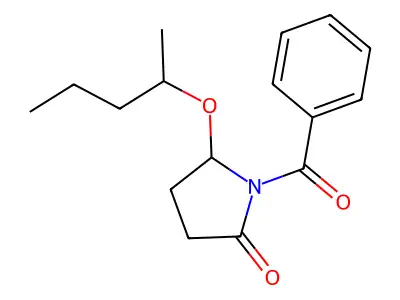 2-Pyrrolidinone, 1-benzoyl-2-(1-methylbutoxy)-, (+-)- structure
