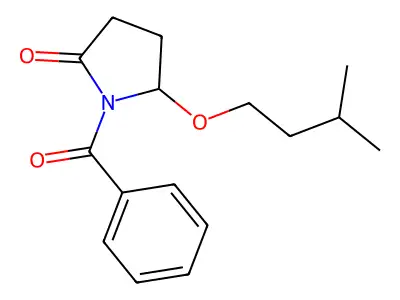 2-Pyrrolidinone, 1-benzoyl-2-(3-methylbutoxy)-, (+-)- structure