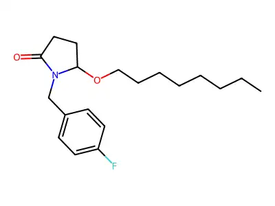 2-Pyrrolidinone, 1-((4-fluorophenyl)methyl)-5-(octyloxy)-, (+-)- structure