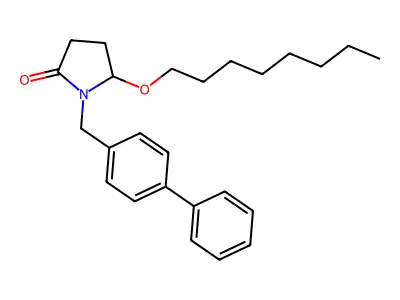2-Pyrrolidinone, 1-((1,1'-biphenyl)-4-ylmethyl)-5-(octyloxy)-, (+-)- structure