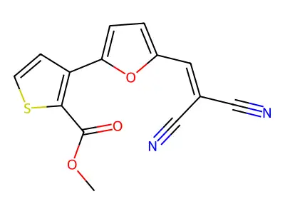 Methyl 3-[5-(2,2-dicyanovinyl)-2-furyl]-2-thiophenecarboxylate structure