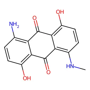1-Amino-4,8-dihydroxy-5-(methylamino)anthraquinone structure