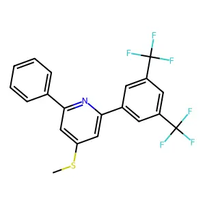 2-[3,5-Bis(trifluoromethyl)phenyl]-4-methylsulfanyl-6-phenylpyridine structure