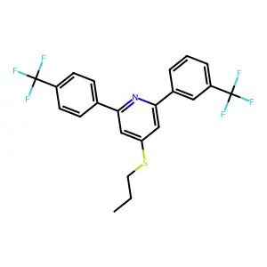Pyridine, 4-(propylthio)-2-(3-(trifluoromethyl)phenyl)-6-(4-(trifluoromethyl)phenyl)- structure