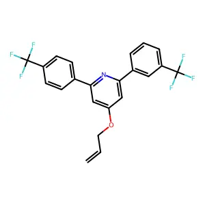 4-Prop-2-enoxy-2-(3-(trifluoromethyl)phenyl)-6-(4-(trifluoromethyl)phenyl)pyridine structure