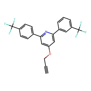 4-Prop-2-ynoxy-2-(3-(trifluoromethyl)phenyl)-6-(4-(trifluoromethyl)phenyl)pyridine structure