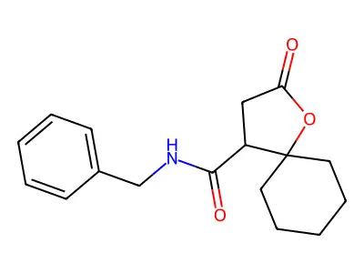 1-Oxaspiro(4.5)decane-4-carboxamide, 2-oxo-N-(phenylmethyl)- structure