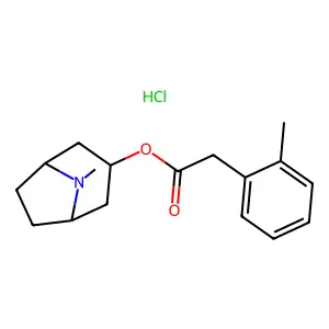 Tropine (o-tolyl)acetate hydrochloride structure