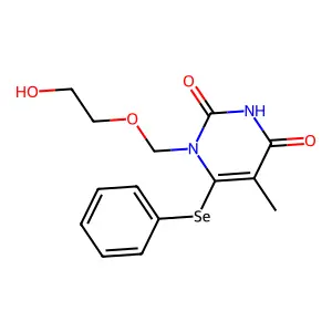 1-((2-Hydroxyethoxy)methyl)-6-(phenylselenenyl)thymine structure