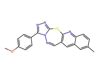 1,2,4-Triazolo(3',4':2,3)(1,3,4)thiadiazepino(7,6-b)quinoline, 3-(4-methoxyphenyl)-9-methyl- structure