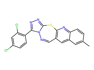 1,2,4-Triazolo(3',4':2,3)(1,3,4)thiadiazepino(7,6-b)quinoline, 3-(2,4-dichlorophenyl)-9-methyl- structure