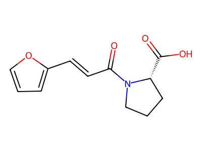 (S)-1-(3-(Furan-2-yl)acryloyl)pyrrolidine-2-carboxylic acid structure