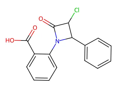 Benzoic acid, 2-(3-chloro-2-oxo-4-phenyl-1-azetidinyl)- structure