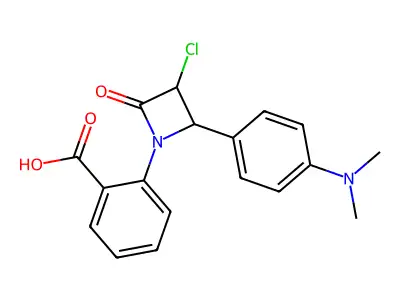 Benzoic acid, 2-(3-chloro-2-(4-(dimethylamino)phenyl)-4-oxo-1-azetidinyl)- structure