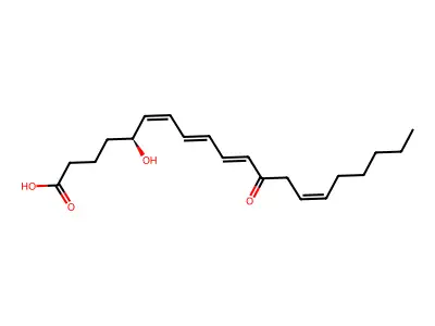 (5S)-5-Hydroxy-12-oxoicosa-6,8,10,14-tetraenoic acid structure
