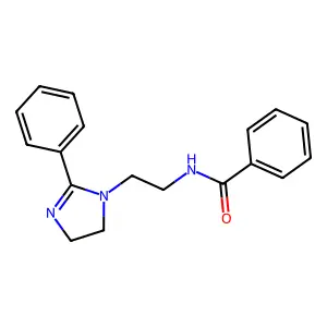 N-[2-(2-phenyl-4,5-dihydro-1H-imidazol-1-yl)ethyl]benzamide structure