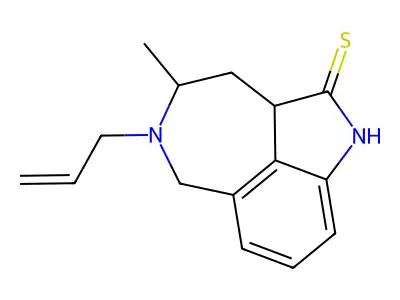 (+-)-1,2a,3,4,5,6-Hexahydro-4-methyl-5-allyl-2H-azepino(5,4,3-cd)indole-2-thione structure