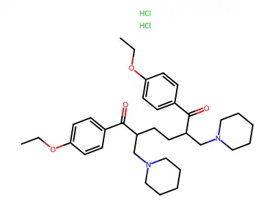 1,6-Bis(4-ethoxyphenyl)-2,5-bis(1-piperidinylmethyl)-1,6-hexanedione dihydrochloride structure