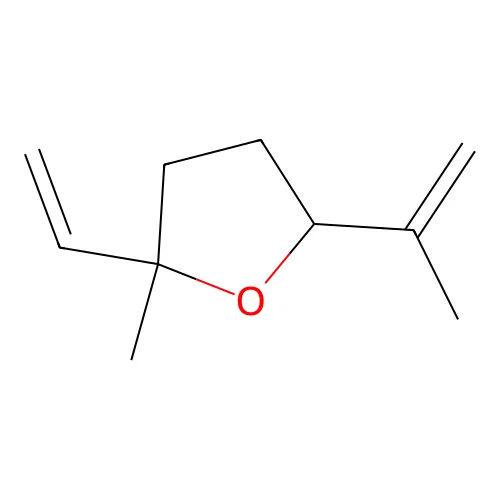 Tetrahydro-5-isopropenyl-2-methyl-2-vinylfuran structure