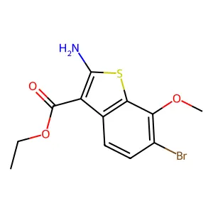 Ethyl 2-amino-6-bromo-7-methoxy-1-benzothiophene-3-carboxylate structure