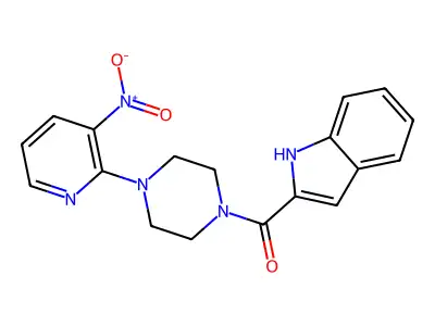 1-(Indolyl-2-carbonyl)-4-(3-nitro-2-pyridyl)piperazine structure
