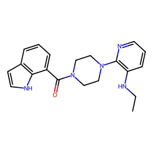 Piperazine,1-[3-(ethylamino)-2-pyridinyl]-4-(1h-indol-7-ylcarbonyl)- structure