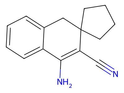 1-aminospiro[4H-naphthalene-3,1'-cyclopentane]-2-carbonitrile structure