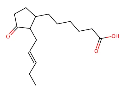 4-[(1R,2R)-3-oxo-2-pent-2-enylcyclopentyl]butanoic acid structure