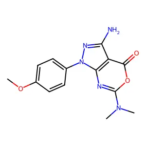 3-amino-6-(dimethylamino)-1-(4-methoxyphenyl)pyrazolo[3,4-d][1,3]oxazin-4(1H)-one structure