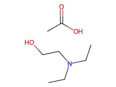 Diethyl(2-hydroxyethyl)azanium acetate structure