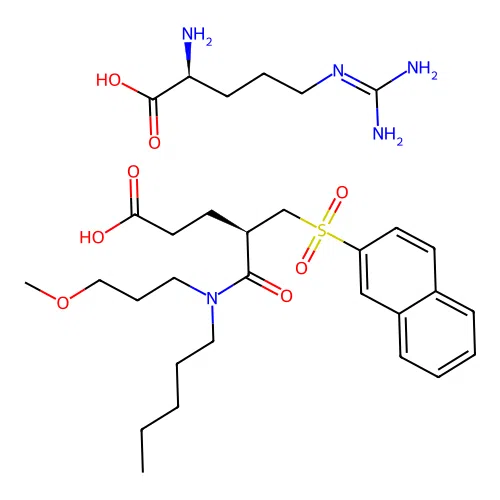 4-N-(3-Methoxypropyl)-N-pentylcarbamoyl-5-(2-naphthylsulfonyl)pentanoic acid structure
