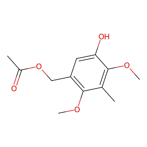 5-Hydroxy-2,4-dimethoxy-3-methylbenzyl acetate structure