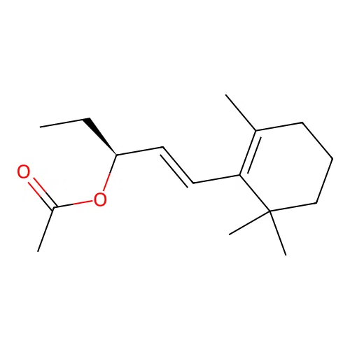 1-Penten-3-ol, 1-(2,6,6-trimethyl-1-cyclohexen-1-yl)-, 3-acetate structure