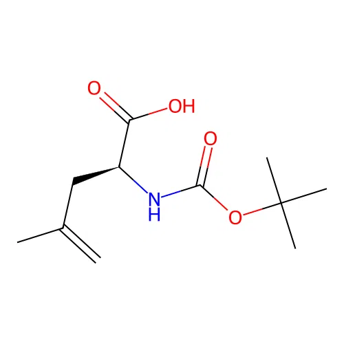 (2S)-2-(((tert-butoxy)carbonyl)amino)-4-methylpent-4-enoic acid structure